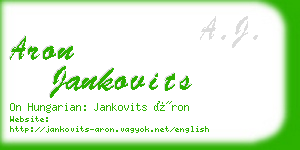 aron jankovits business card